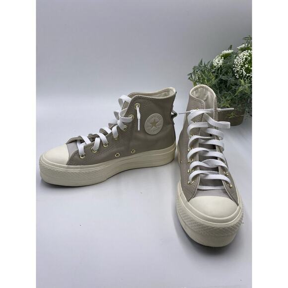 Converse Chuck Taylor All Star CTAS Lift Platform High 'String' Pale Putty Sz 6 - Picture 11 of 16